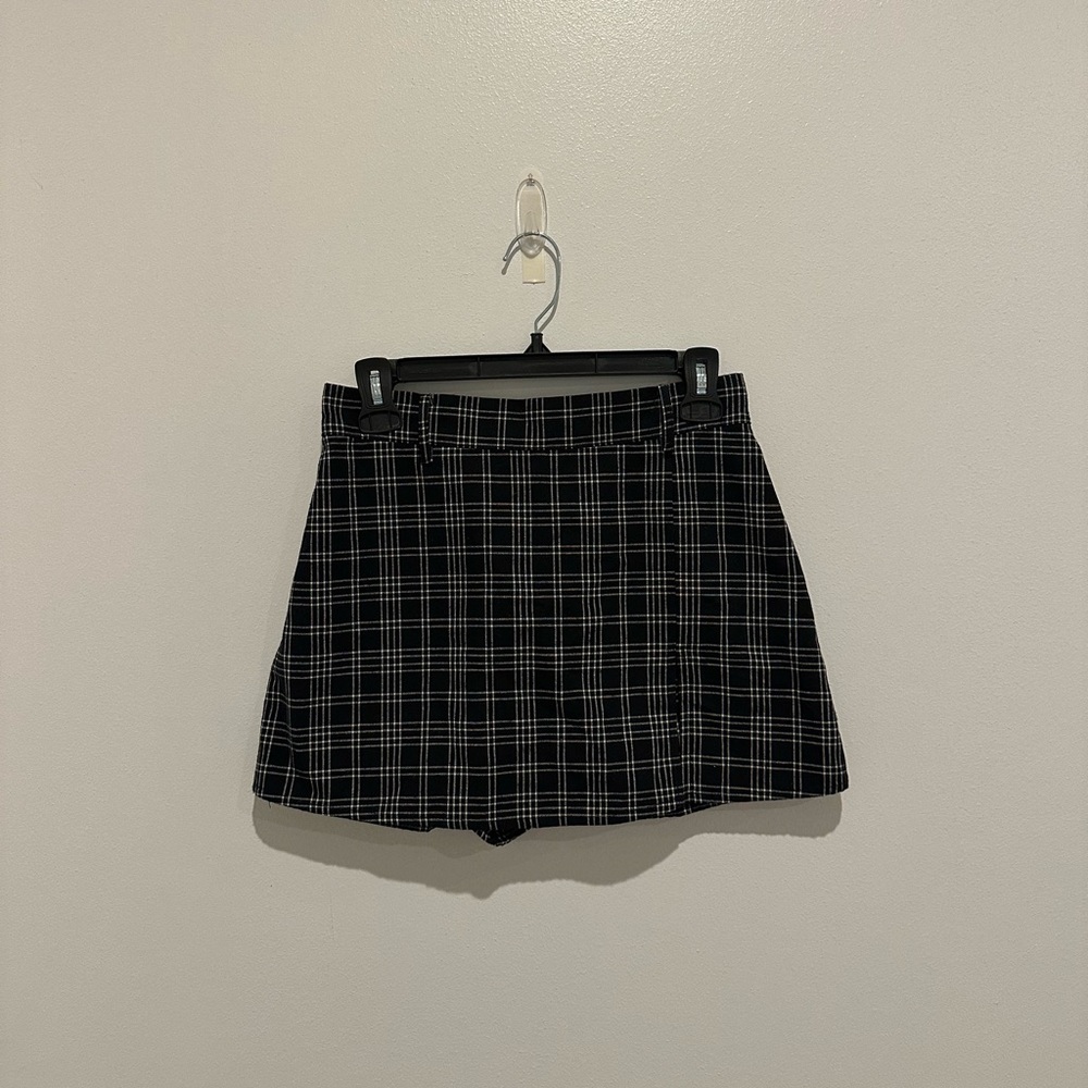 Pacsun - Plaid Mini Skort Black/White S